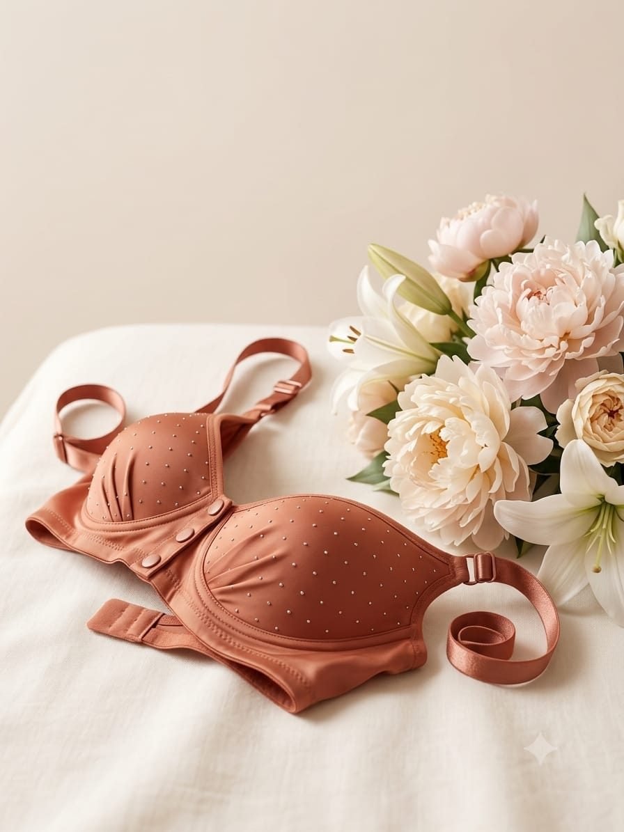 Elegant Front-Button Feeding Bra (Premium Quality)