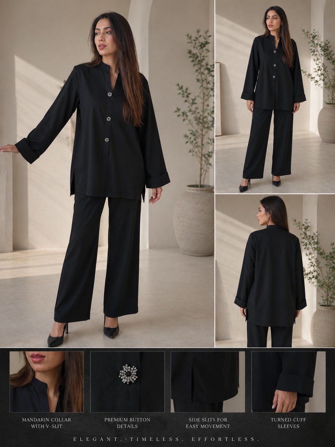 NOOM Obsidian Luxe Trendy 2-Piece Soft Cotton Co-Ord Set